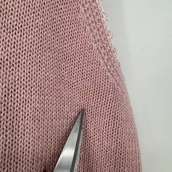 Vintage Cardigan Sweater Vest Women's Large Pink Granny Embroidered‎ Floral - Picture 5 of 8